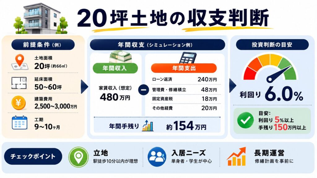 20坪土地の収支判断