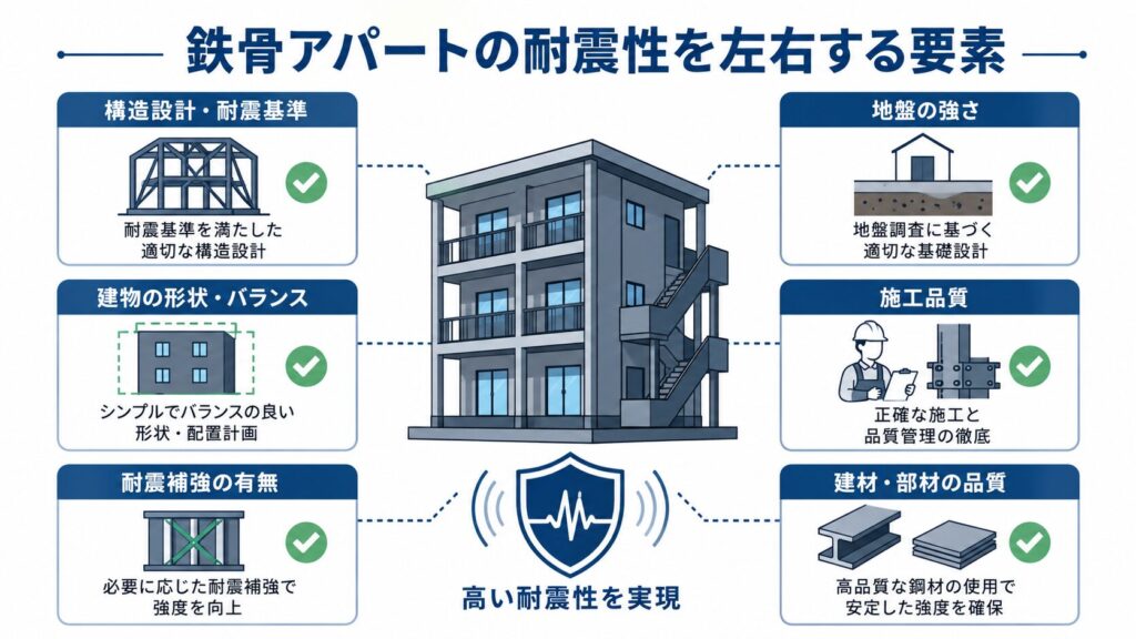 鉄骨アパートの耐震性を左右する要素