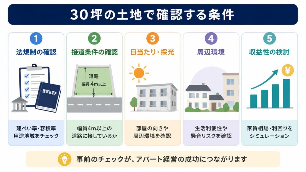 30坪の土地で確認する条件