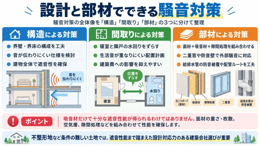 設計と部材でできる騒音対策